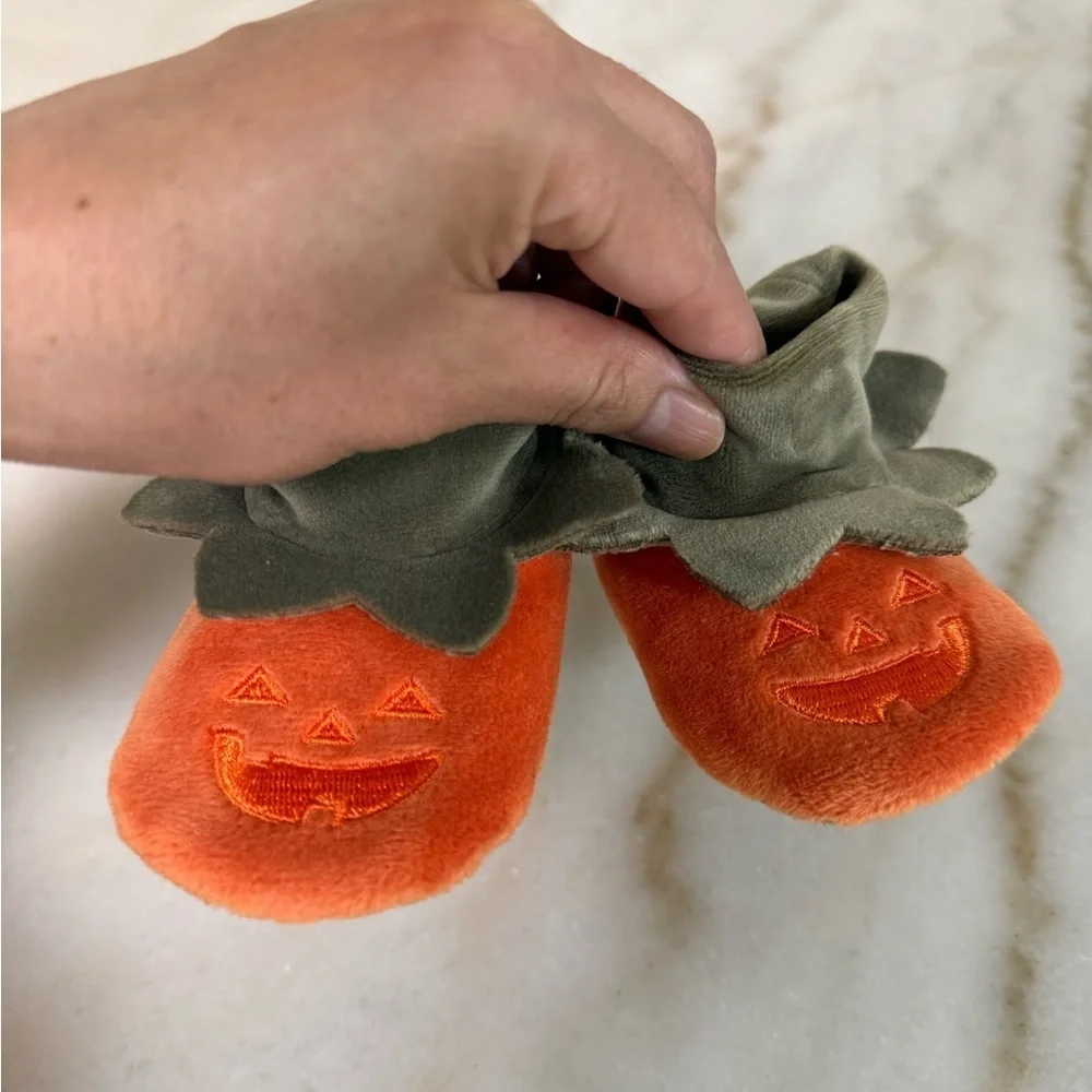 Old Navy Orange Pumpkin Baby Slippers